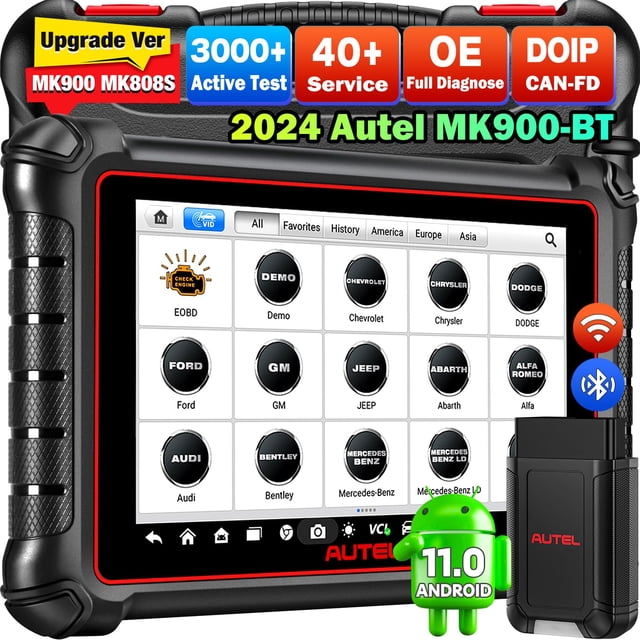 Escáner Autel MaxiCOM MK900BT 2024, Android 11.0, pantalla de 8 pulgadas