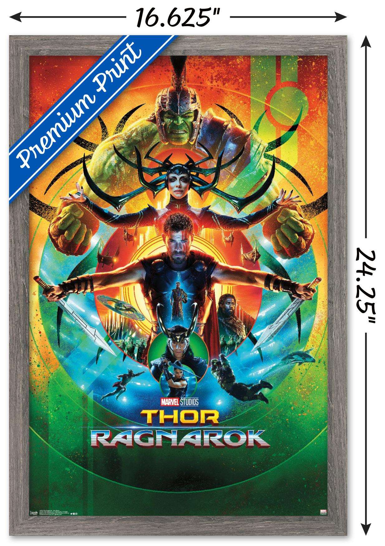 Marvel Cinematic Universe - Thor: Ragnarok - One Sheet Wall Poster, 14.725" x 22.375", Framed