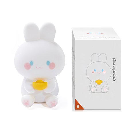 

Phenas LED Soft Silicone Rabbit Night Light for Kids Super Cute Bunny Lamp for Bedroom Tap Control USB Rechargeable