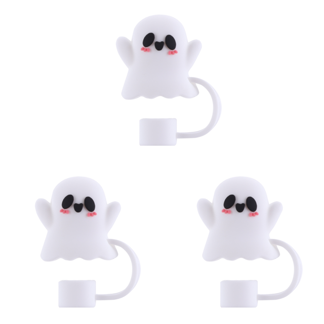 Paja Lindas Halloween Silicona Adornos 10 Mm para 30/40 OZ () Blanco
