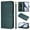 Darkgreen, variant on Wallet Case for Samsung Galaxy S25, Short Strap PU Leather Case, Premium PU Leather Kickstand Magnetic Folio Cover for Galaxy S25 with Card Holder, Support Wireless Charging - Black