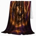 thumbnail image 2 of Wolf Pair in Moonlit Forest with Golden Circle, Serene Wildlife Motif for Wolf Lovers, Housewarming Gift, Cozy Flannel Blanket for Cabin and Living Room, Rustic Home Decor, 2 of 9