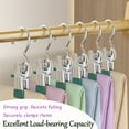 thumbnail image 3 of 5 Pack Stainless Steel Hanger Hooks for Closet,Stainless Steel Hanging Clip Hooks, Hangers Single Clip for Jeans Boots Hats Towels,Curtain Rings with Clips,Blue-5pc, 3 of 5