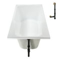 thumbnail image 5 of Streamline N-4200-724-BGL 66 in. x 34 in. Acrylic Soaking Drop-In Bathtub in Glossy White, With External Drain in Brushed Gold, 5 of 12