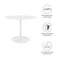 thumbnail image 6 of Modway Lippa 39.5" Round Modern Wood Top Dining Table in White, 6 of 6