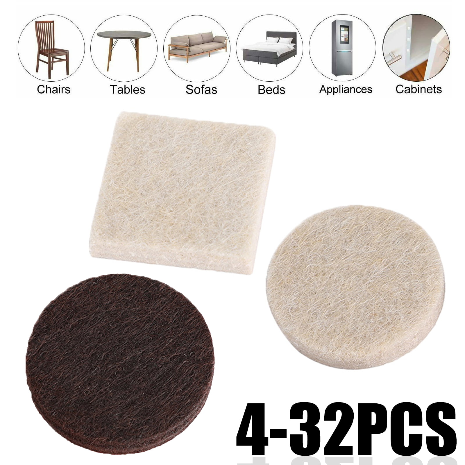 Lot 76 Floor Protectors Furniture Leg Pads Felt Craft Chair Table Adhesive Round 