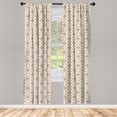 thumbnail image 2 of Ambesonne Japan Curtains, Asian Floral Ornament Plot, Pair of 28"x63", Pale Brown and White, 2 of 4