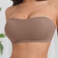 thumbnail image 6 of Hduncf Push Up Strapless Bras for Women Supportive Bandeau Bra Fashion Solid Color Wireless No Underwire Padded Tube Bra Brown XS, 6 of 7
