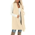thumbnail image 3 of BLTIBY Winter Vest Coats for Women Puffer Winter Fall V Neck Jacket Lady Warm Thicken Button Long Casual Sleeveless Overcoat with Pockets 2024 Beige XL, 3 of 7