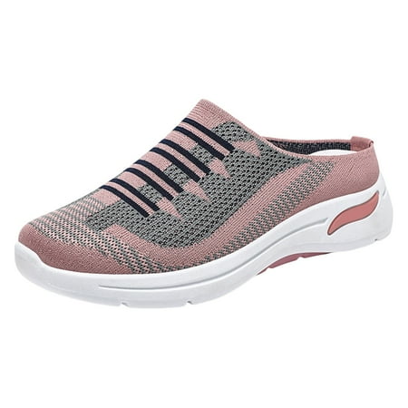 QYZEU Walking Sneakers for Women Womens Shoes Sandals Women Casual Shoes Walking Spring and Summer Casual Women s Shoes Casual Breathable Half Flop Sneakers Pink 41
