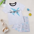 thumbnail image 2 of KPOPLK Boys Outfit Set for 3 Months-4 Years Baby Clothes Set Cartoon T-Shirt Tops Shorts Summer Outfits Toddler Boy Outfit Size 4-5 Years,Light Gray, 2 of 5