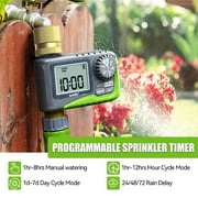 RainPoint Garden Hose Timer Greenhouse Irrigation Faucet Sprinkler Water Timer Garden Yard Watering,Brass Inlet and Outlet,Green-ITV105