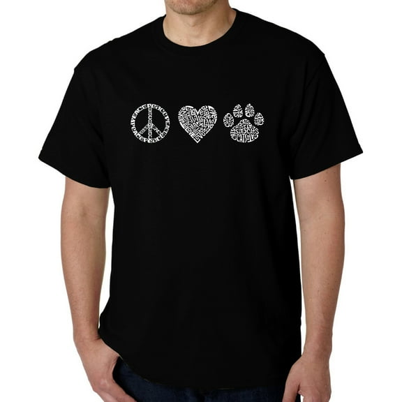 Men's Word Art T-shirt - Peace Love Cats
