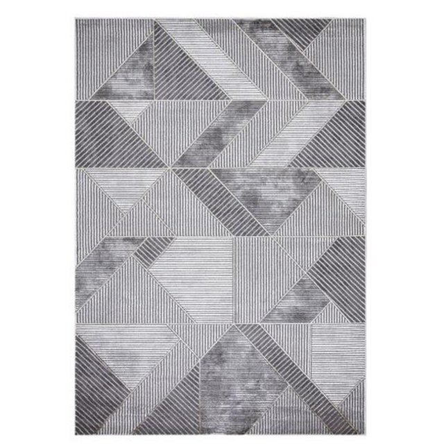 Concard Global Trading 80357 Tapis Géométrique Madison 8 x 11 Pi Gris