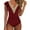 Wine, variant on CFLVAEK One Piece Swimsuits for Women Tummy Control Lace V Neck Swimsuit Solid Color Ruffle Sleeve Bathing Suit Summer Ruched Modest Swim Suits 2025 Black XXL