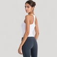 thumbnail image 6 of Women's Fitted Square Neck Tank Top with Built-In Bra and Racerback Design for Active and Casual Comfort - Large, White, 6 of 7