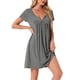 thumbnail image 4 of INSPIRAR CHIC Pijamas de Mujer Primavera Verano con Mangas Cortas y Bolsillos S Gris, 4 of 6