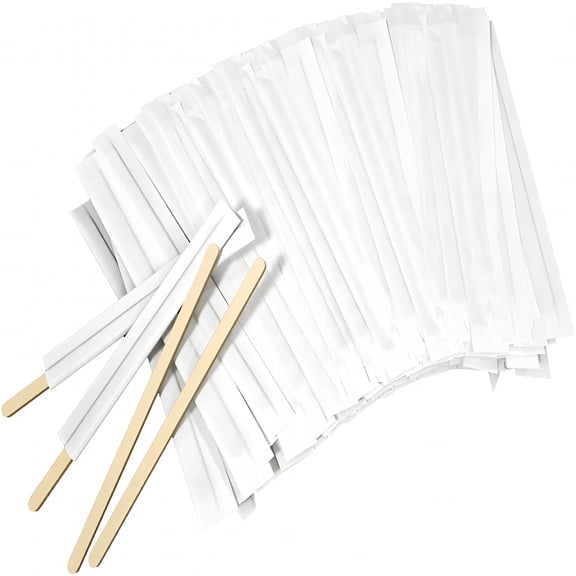ACDANC 1000Pcs Disposable Wood Coffee Stir Sticks 5.5" Individually Wrapped Coffee Stirrers,Natural