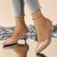 thumbnail image 4 of Pumps for Women Pointed Toe High Heels Lightweight Sexy Leather Stiletto Classic Party Formal Kitten Heeled Dress Shoes Khaki Size 6, 4 of 6