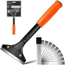 Heavy-Duty Razor Scraper with 10 Replacement Blades, Long-Handled Multi-Function Floor Scraper, Ideal for Home and Work Use