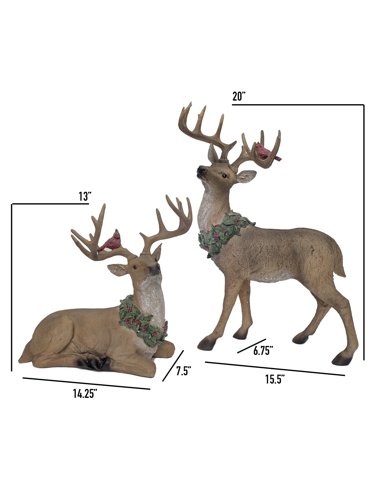 domi patio furniture on Vita Domi 20 Sitting And Standing Brown Deer With Wreath And Perched Cardinal Figurine Ornaments Set Of 2 Vtd Rz 4001646 Walmart Com Walmart Com