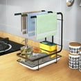 thumbnail image 6 of Sponge Holder for Kitchen Sink, Sink Caddy with Dishcloth Drying Rack and Drain Tray, Black, 6 of 7