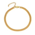 thumbnail image 1 of PROSTEEL Pulsera de tobillera cubana gruesa de oro para mujer, tobilleras de cadena de bordillo de acero inoxidable, joyería de pie de verano de playa Boho para niñas, 1 of 6