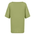 thumbnail image 4 of Timegard Womens Tops V Neck Short Sleeve Loose Blouse Summer Solid Color Casual Comfy Tops Basic Tee, 4 of 5