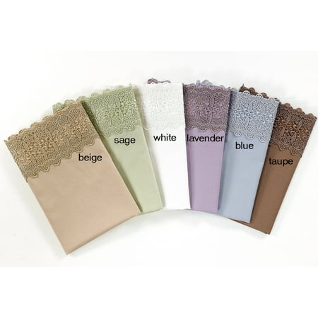 Sage 500 Thread Count Cotton Lace Sateen Sheet Set Queen