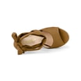 thumbnail image 4 of BLISSFUL STEP Chaussures pour Femmes Espadrilles à Lacets Sandales Compensées à Plateforme Brun 8,5, 4 of 8