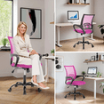 thumbnail image 6 of Mid Back Computer Chair Mesh Office Chair Height Adjustable Task Rolling Swivel Chair Comfortable Seat & Back Support Ergonomic Desk Chair with Armrest & 360 Degree Casters,Pink, 6 of 7