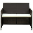 thumbnail image 2 of vidaXL 4 Piece Garden Lounge with Cushions Set Poly Rattan Brown, 2 of 5