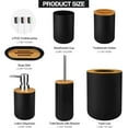 thumbnail image 6 of Livhil 6 Pcs Bamboo and Plastic Bathroom Accessories Sets, Specially Designed for Small Spaces, Toothbrush Cup Bath Accessories Sets Suitable for Homes, Hotels, Office Buildings (Black), 6 of 8