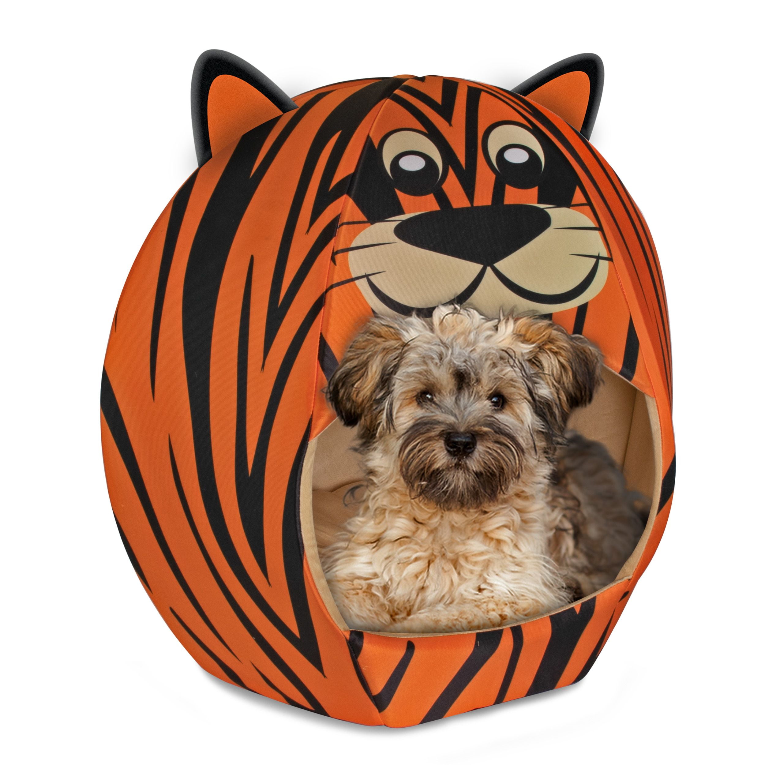 Maccabi Art Tiger Igloo Pet Bed for Dogs, Cats Medium