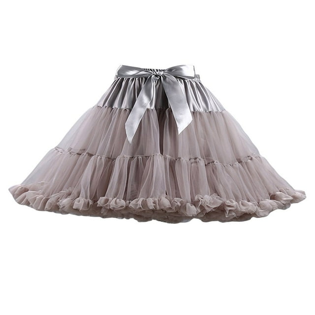 Womens Multi-Layered Solid Pleated Tulle Tutu Puffy Party Club Cosplay Mini Skirt