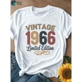 thumbnail image 1 of [1966 Cotton Tee] 1966 Limited Edition 1pc Cotton Casual T-Shirt - Round Neck, Short Sleeve, Letter Print, Knitted Fabric, Regular Length - All Seasons, 1 of 6