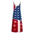 thumbnail image 5 of ibuvkizy Womens 4th of July Maxi Dresses Clearance Casual Independence Day Dress for Women Stars Graphic Sleeveless Dresses Trendy Red White Blue V Neck Summer Dresses for Women 2024 Red M, 5 of 5