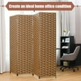 thumbnail image 5 of Costway 4 Panel  Fiber Privacy Partition Screen Folding Room Divider Weave  6FT Tall, 5 of 10