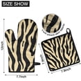 thumbnail image 6 of Zebra Pattern Kitchen Oven Mitt and Pot Holder Sets 4 Pcs for Baking, Cooking and Grilling, Heat Resistant Up To 392 °F, 6 of 7
