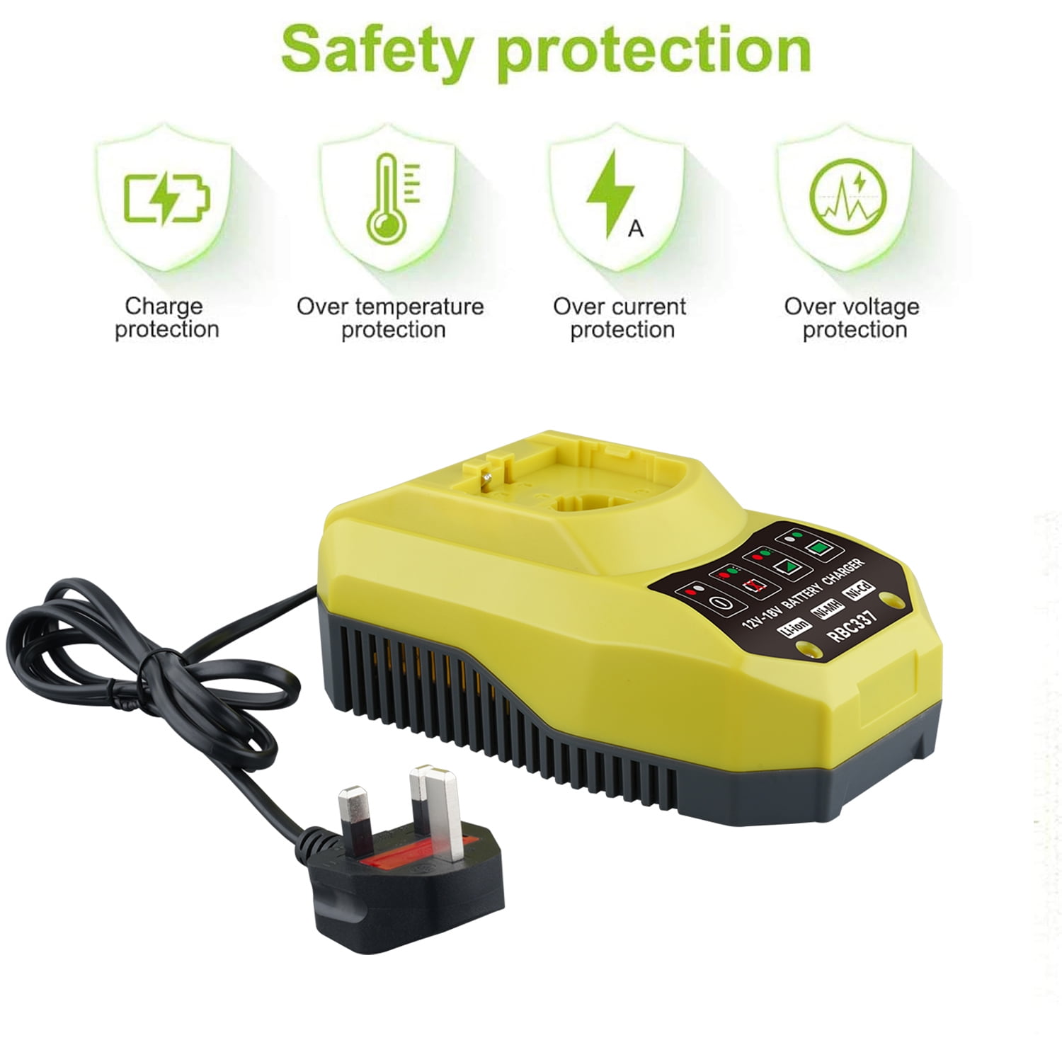 18-Volt P117 Rapid Charger Replacement for Ryobi 12V-18V Battery Lithium-Ion/NiCad Battery P102 P108 P189 P197 P103 P105 P107 P190 P191 PBP002 PBP005