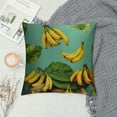 thumbnail image 2 of COMIO  Tropical Palm Leaves and Bananas Burlap Throw Pillow Case Cushion Cover Couch Sofa Decorative Square, 2 of 5