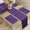 thumbnail image 2 of Ambesonne Synthwave Table Runner & Placemats, Cubic Geometric Forms, Placemat 4 pcs + Runner 14"x72", Indigo Fuchsia and Royal Blue, 2 of 2