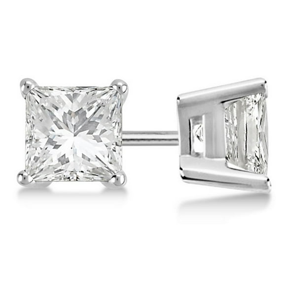 0.50ct. Princess Diamond Stud Earrings 14kt White Gold (G-H, VS2-SI1)