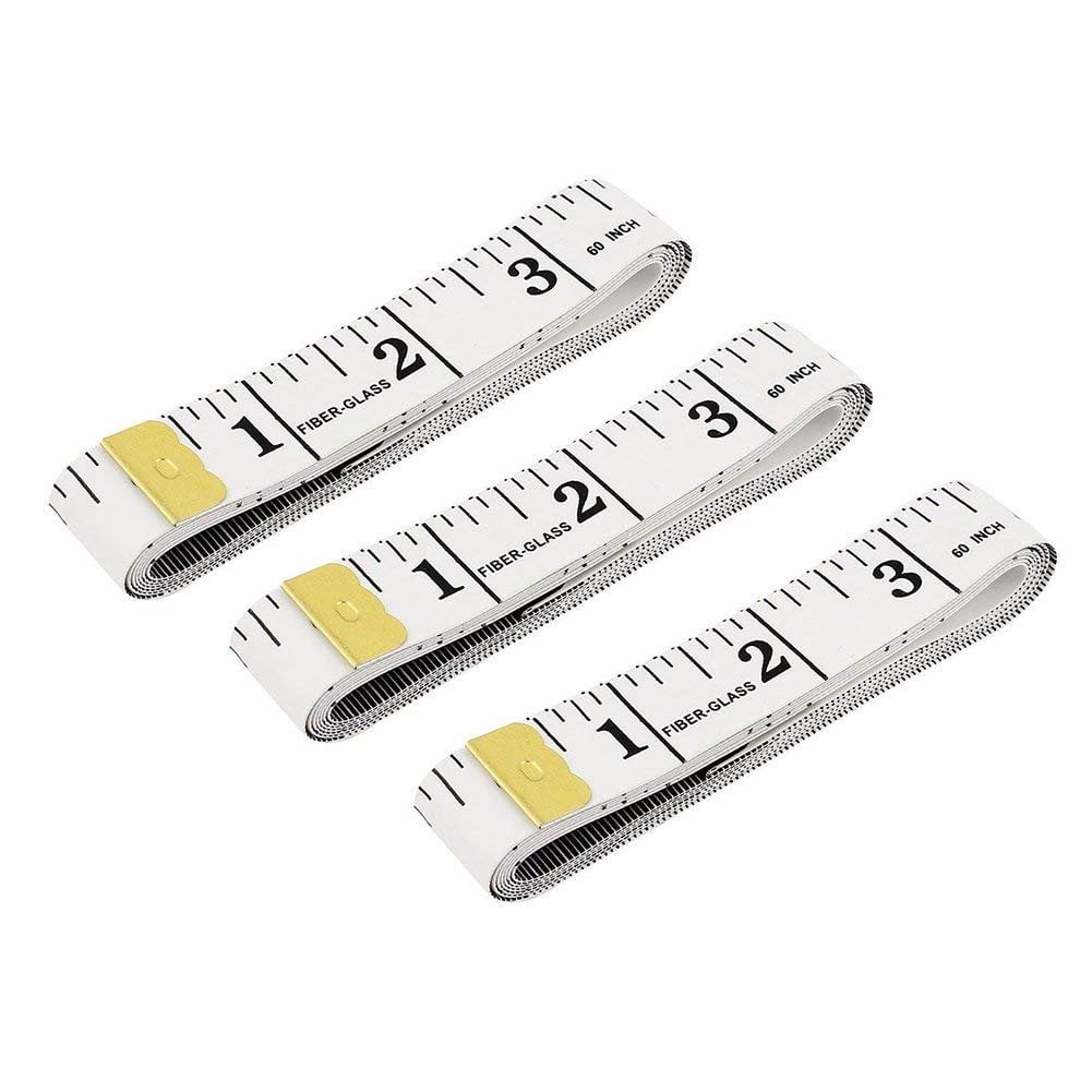Magik 60''~120''/1.5~3M Double-scale Tailor Seamstress Cloth Body Ruler  Tape Measure Sewing Heavy Duty Tape (Pack of 2, 60''/150cm, White)