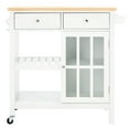 thumbnail image 2 of SAFAVIEH Locklyn 1 Door 2-Drawer 2-Shelf Kitchen Cart White / Natural, 2 of 7
