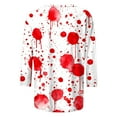 thumbnail image 6 of yoeyez Halloween Shirts for Women 3/4 Length Sleeve Women Shirt Vintage Cute Round Neck Casual Loose Tops Red,XXXL, 6 of 7