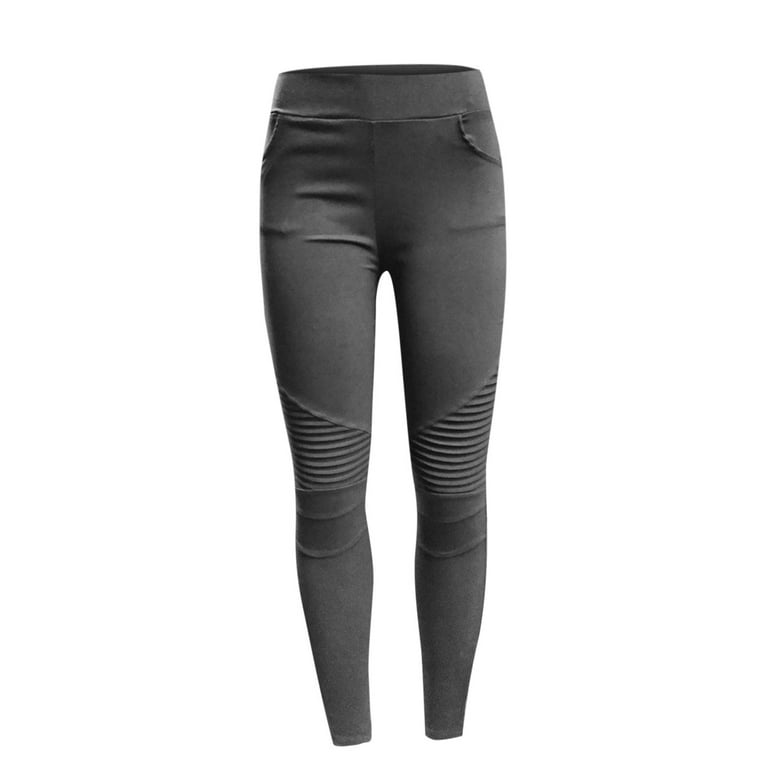 Plus Size Leggings for Women Tummy Control Stretch Solid