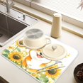 thumbnail image 6 of Ryvnso Dog Sunflowers Dish Drying Mat for Kitchen Countertop 16x18 Small Dish Pad Drainer Rack Dish Sink Mats, 6 of 7