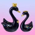 thumbnail image 3 of kurtrusly Résine Cygne Statue Figurines Sculpture Gâteau Tableau de Bord Décor Mini Noir, 3 of 8
