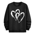 thumbnail image 4 of WREESH Mens Valentines Sweatshirts Graphic Oversized Sweatshirts Loose Casual Heart Printed Round Neck Pullover Tops Spring Shirt Black, 4 of 6